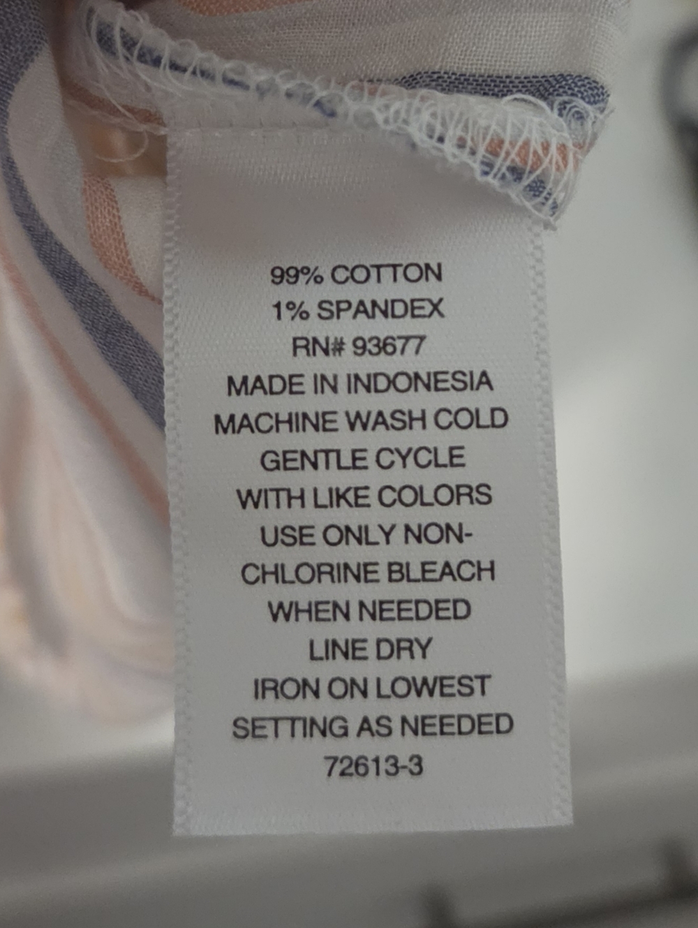 a.n.a Women's Short-Sleeve Striped Button-Down Blouse - Blue, Cream, Peach White - Picture 5 of 5